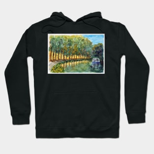 Canal de Garonne - France - Water Colour Hoodie